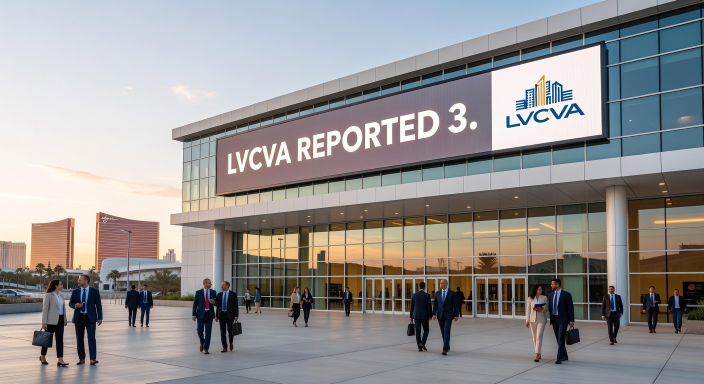 Las Vegas hotel lobby and convention activity