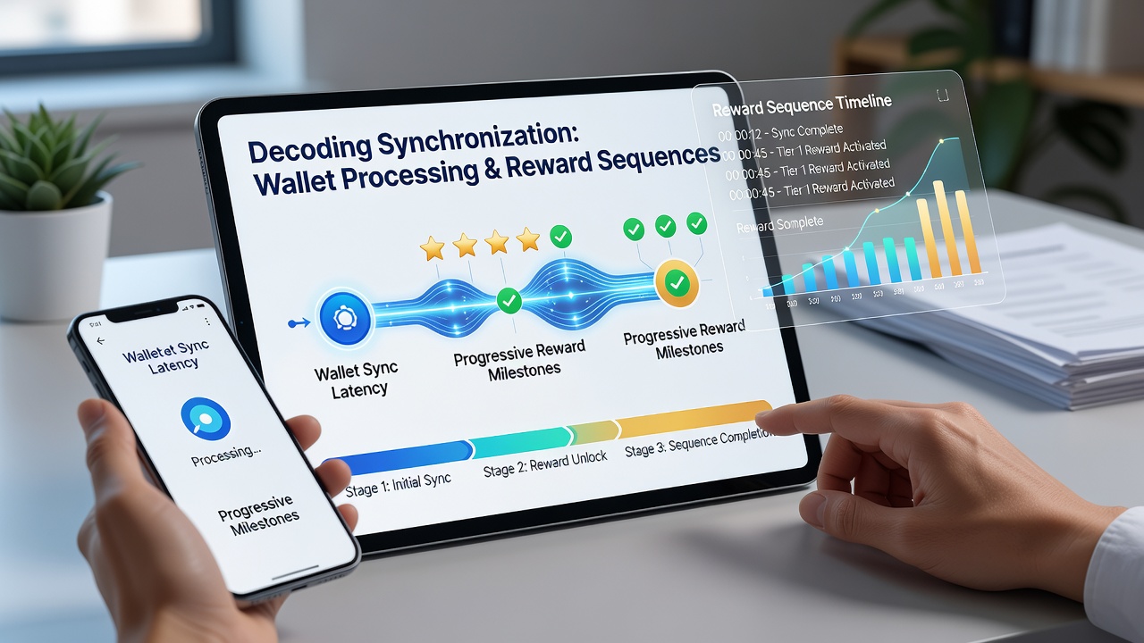 Close-up view of mobile interface showing reward progression bars linked to wallet transaction status