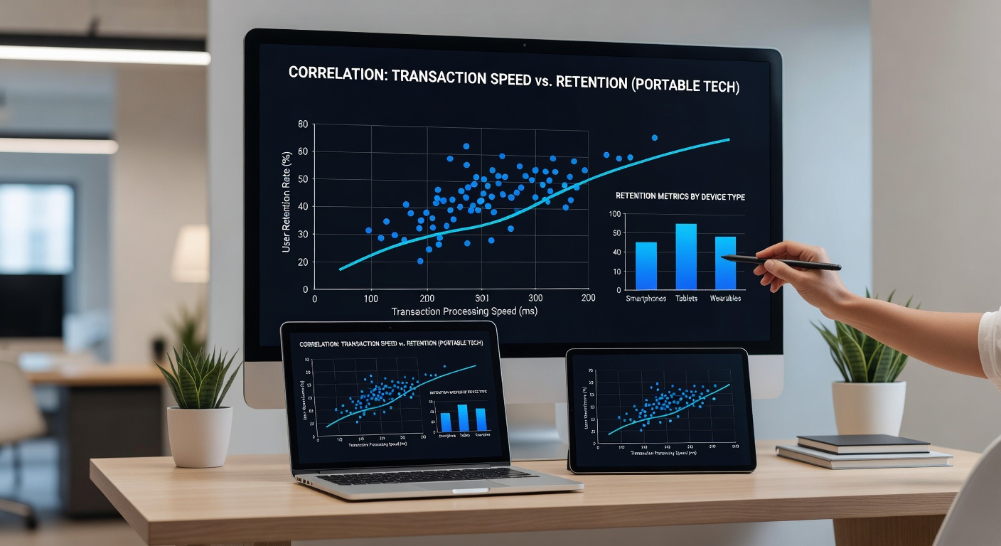 Infographic illustrating retention metric improvements tied to faster mobile transaction processing in table games