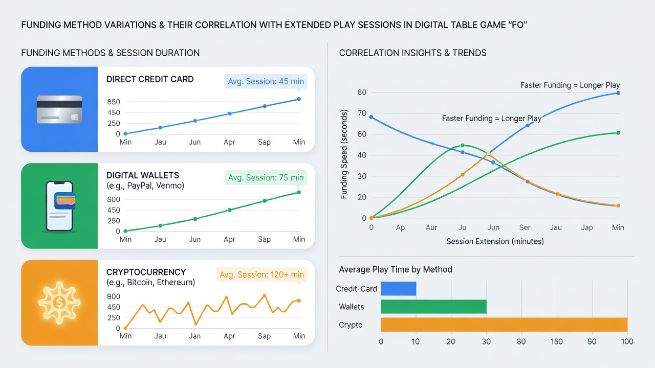 Data visualization comparing session lengths across different payment types in online table games