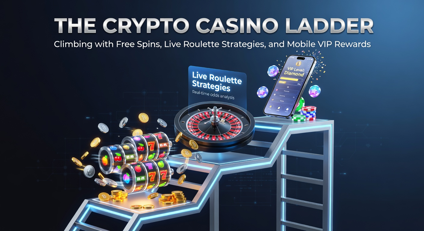 Vibrant crypto casino dashboard displaying loyalty ladder tiers, free spins counters, and live roulette tables with Bitcoin deposits highlighted