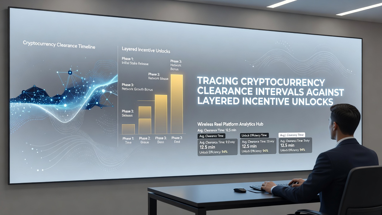 Mobile reel interface displaying layered incentive progress alongside cryptocurrency transaction status indicators