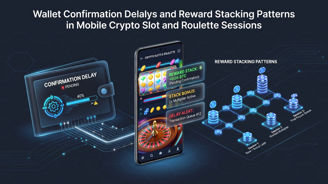 Mobile crypto gambling interface showing wallet transaction processing on slot and roulette apps